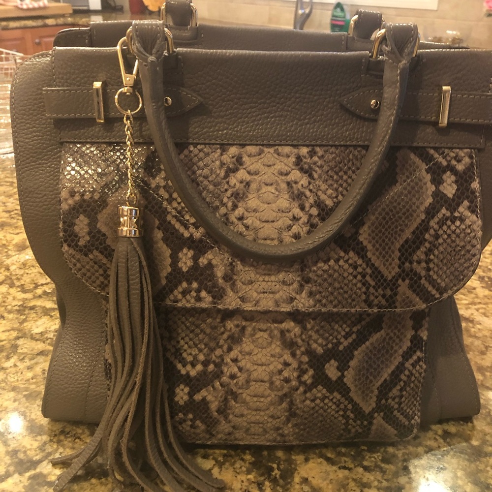 Cuir Rose Italian Snakeskin & Suede Bag